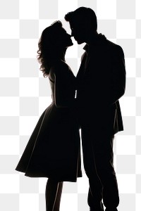 PNG Backlighting silhouette kissing adult. AI generated Image by rawpixel.