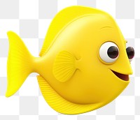 PNG Cartoon animal yellow fish. AI generated Image by rawpixel.