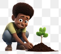 PNG Planting gardening outdoors cartoon. 