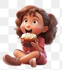 PNG Cartoon eating food portrait. 