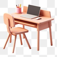 PNG Laptop table chair desk. 