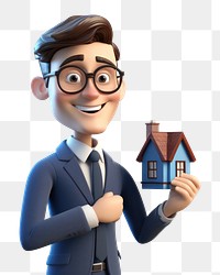 PNG Cartoon smiling house adult. 