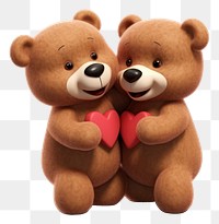 PNG Teddy bears hugging cartoon plush love. 