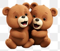 PNG Two teddy bears cartoon toy  