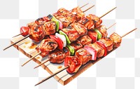PNG Food grilling meat white background. AI generated Image by rawpixel.