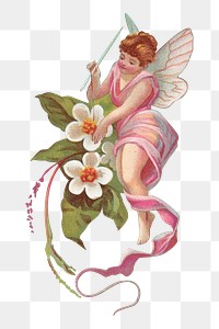 PNG Pink fairy, vintage illustration by John English & Co., transparent background. Remixed by rawpixel.