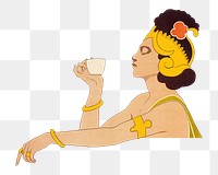 PNG Rajah, vintage woman illustration by Henri Georges Jean Isidore Meunier, transparent background. Remixed by rawpixel.