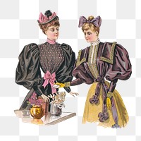 PNG Victorian women, vintage fashion illustration, transparent background. Remixed by rawpixel.