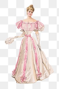 PNG Victorian woman, vintage fashion illustration, transparent background. Remixed by rawpixel.