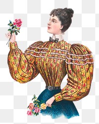 PNG Victorian woman, vintage fashion illustration, transparent background. Remixed by rawpixel.