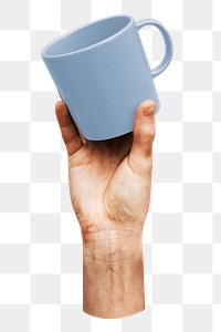 PNG Pastel blue coffee mug, transparent background