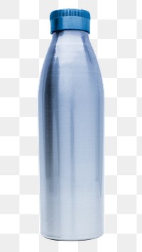 Stainless steel bottle png sustainable life, transparent background