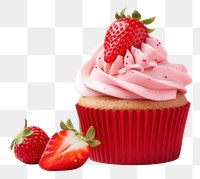 PNG Strawberry cupcake dessert fruit transparent background