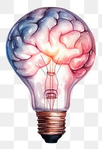 PNG Lightbulb brain illuminated innovation. 