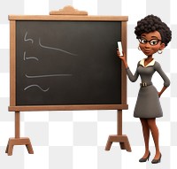 PNG Blackboard standing female chalk. AI generated Image by rawpixel.