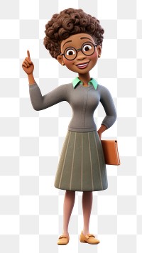 PNG Standing cartoon female  