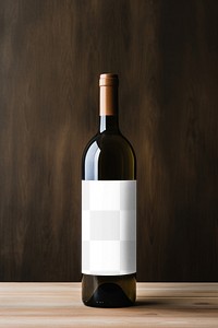 Wine bottle label png mockup, transparent design