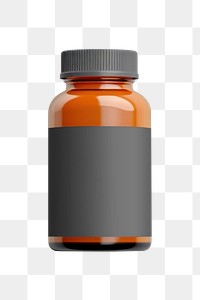 PNG blank supplement bottle label, transparent background