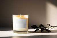 Scented candle label png mockup, transparent design