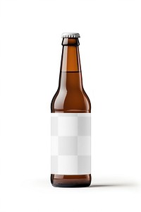 Beer bottle label png mockup, transparent design