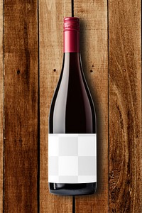 Wine bottle label png mockup, transparent design