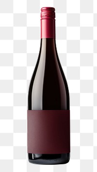 Red wine bottle png, transparent background