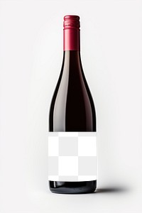 Wine bottle label png mockup, transparent design