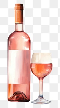 PNG Bottle glass drink wine. AI generated Image by rawpixel.