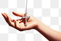 PNG Hand necklace holding finger transparent background
