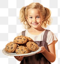 PNG Cookie portrait holding bread. AI generated Image by rawpixel.