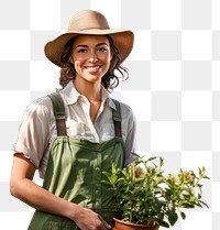 PNG Gardening outdoors gardener smiling transparent background