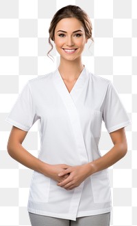 PNG Blouse white transparent background stethoscope. 