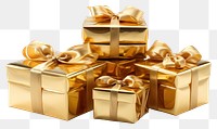 PNG Gift gold box transparent background. 