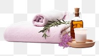 PNG Towel white background container lavender. AI generated Image by rawpixel.