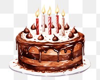 PNG Cake chocolate birthday dessert. AI generated Image by rawpixel.