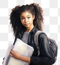 PNG Student backpack portrait female. 