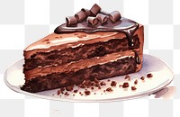 PNG Chocolate cake dessert food. AI generated Image by rawpixel.