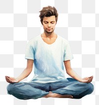 PNG Sitting adult yoga contemplation. 