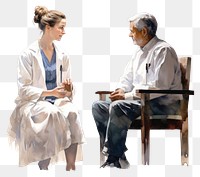 PNG Hospital patient sitting conversation. 