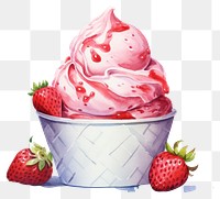 PNG Strawberry dessert cream fruit. AI generated Image by rawpixel.