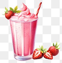 PNG Strawberry milkshake smoothie dessert. 