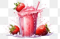 PNG Strawberry smoothie fruit drink. 