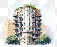 PNG Building architecture apartment city transparent background