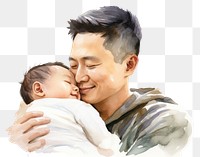 PNG Portrait father baby affectionate. AI generated Image by rawpixel.