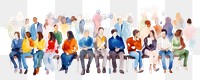 PNG Audience togetherness backgrounds illustrated. AI generated Image by rawpixel.