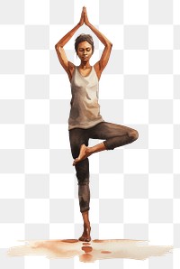 PNG Sports adult yoga concentration. AI generated Image by rawpixel.