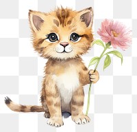 PNG Flower mammal animal kitten. AI generated Image by rawpixel.