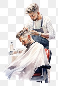 PNG Barbershop customer adult white background. AI generated Image by rawpixel.