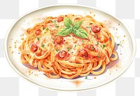 PNG Spaghetti carbonara pasta plate. AI generated Image by rawpixel.