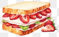 PNG Strawberry sandwich bread fruit. AI generated Image by rawpixel.